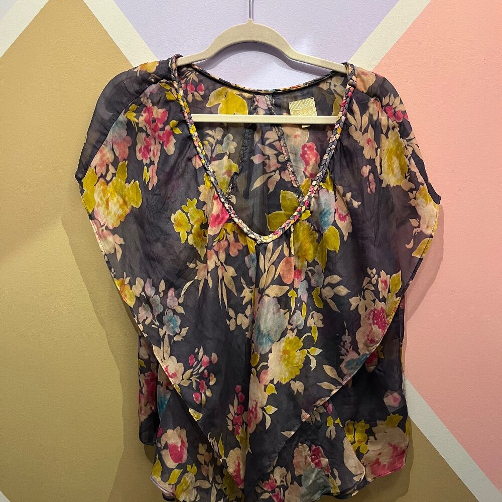 Floral sheer blouse